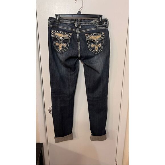 Pepe Jeans Womens Distressed Rolled Cuff Skinny Denim Low Rise Dark Wash Size 26 - Picture 6 of 13